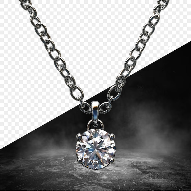 un collar con un diamante y un diamante en él