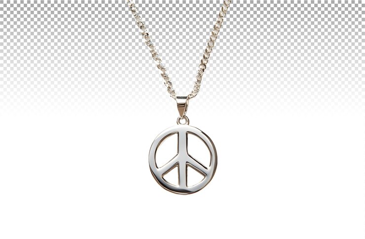 PSD collar de plata con el signo de la paz
