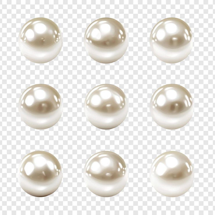 PSD collares de perlas de plata en un fondo a cuadros