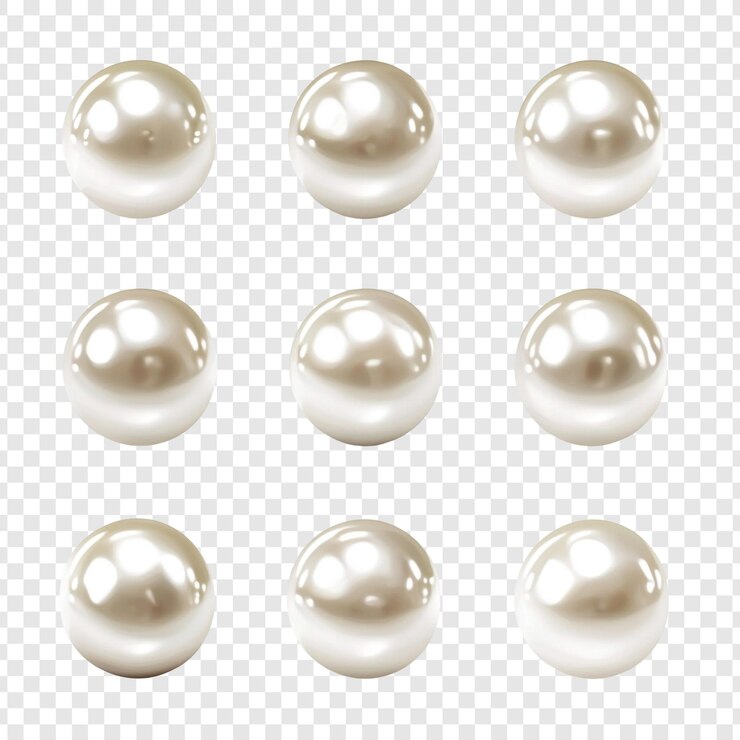 PSD collares de perlas de plata en un fondo a cuadros