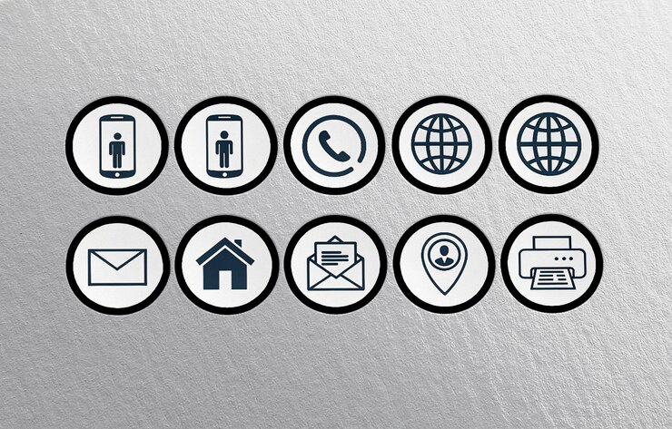 PSD collecte des icônes de contact et de communication