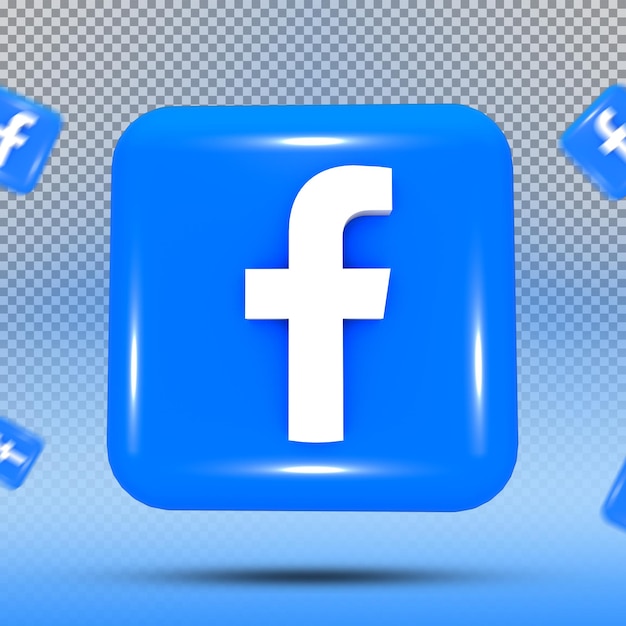 PSD collection 3d d'icônes de médias sociaux modèle facebook