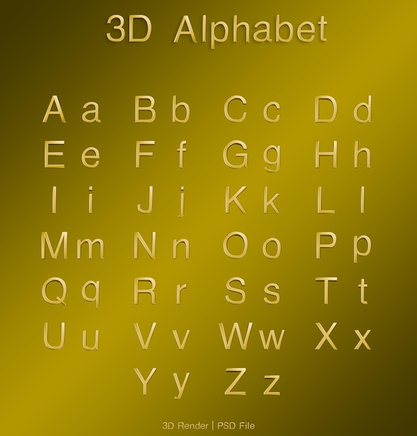 La collection d'alphabets 3D
