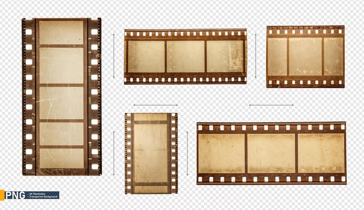 PSD collection de bandes et de cadres de films vintage