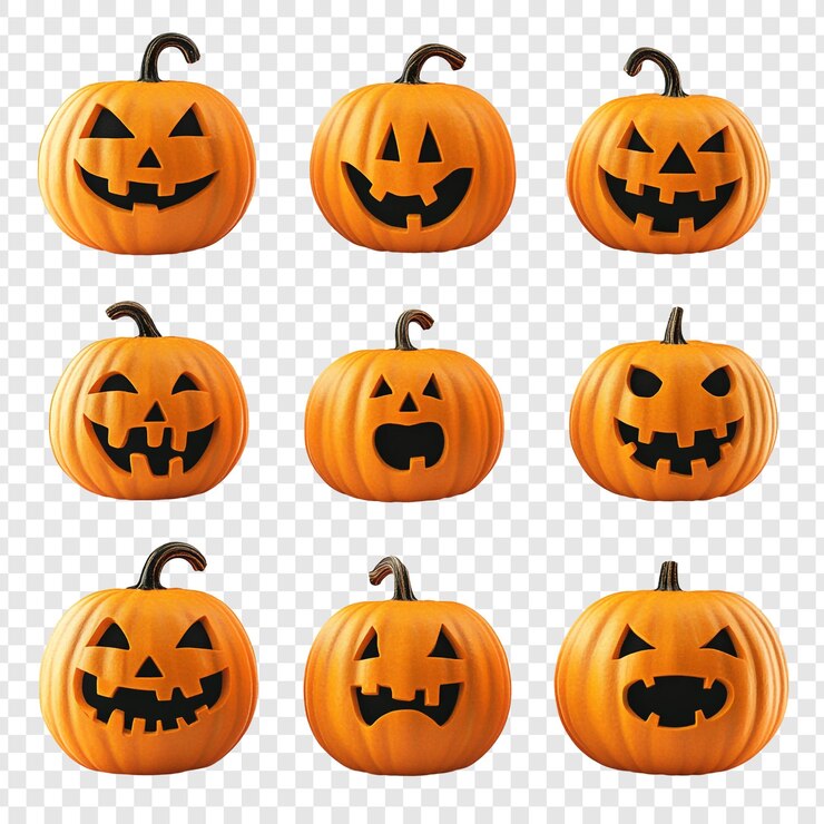 PSD une collection de citrouilles jackolantern pour halloween
