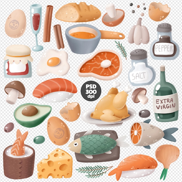 PSD collection de clipart alimentaire