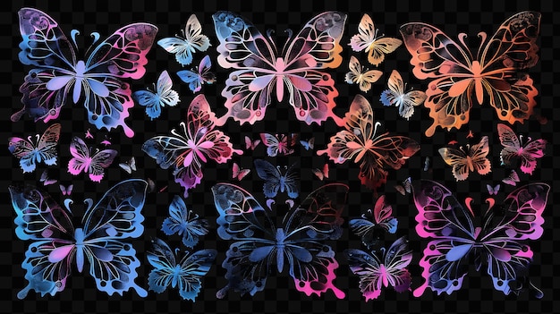 Une Collection Colorée De Papillons Est Montrée Dans Cette Image