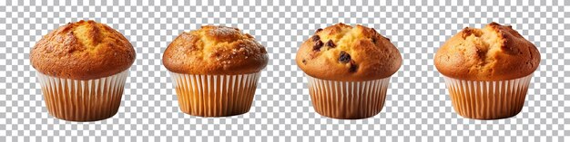 PSD collection de délicieux muffins isolés sur un fond transparent