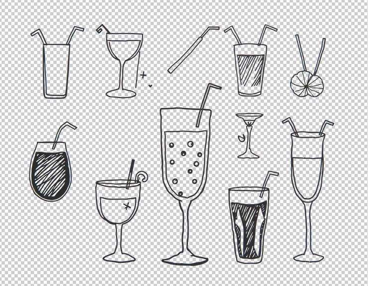 PSD une collection de différentes boissons et boissons