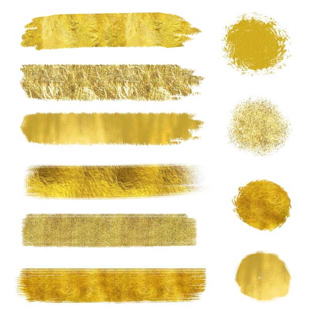 une collection de différentes textures, y compris l'or, l'argent et l'or