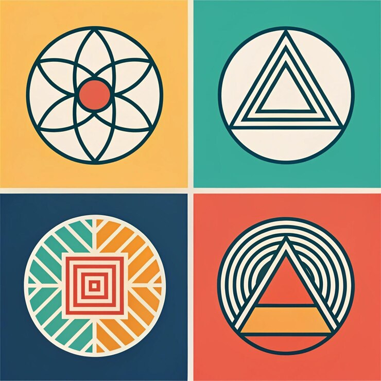 PSD une collection de différents dessins, y compris un diamant et un dessin en diamant collection abstraite noire