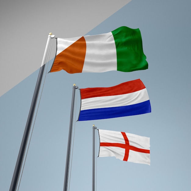 PSD collection de drapeaux