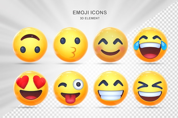 Une collection d'émoticônes avec différentes émotions.