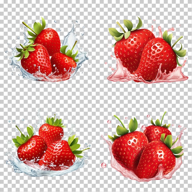 PSD collection de formes en 3d d'une fraise intelligence artificielle générative