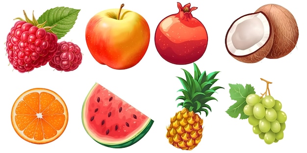 PSD collection de fruits illustration