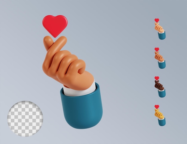 collection de gestes d'amour mini mains 3d