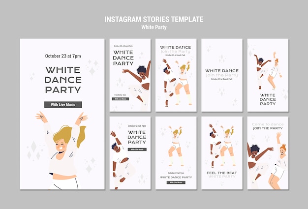 Collection d'histoires instagram de la fête blanche