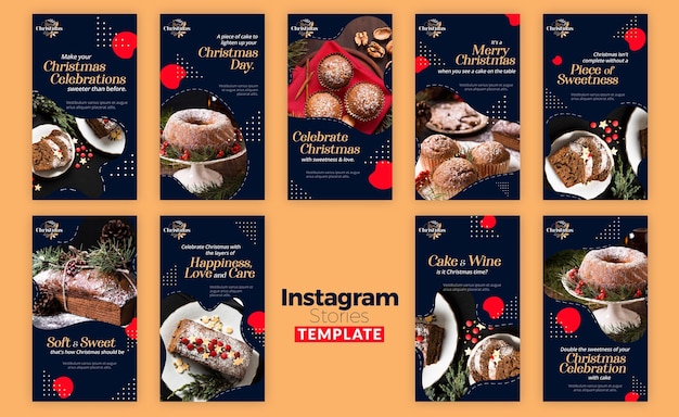 Collection d'histoires Instagram pour les desserts traditionnels de Noël