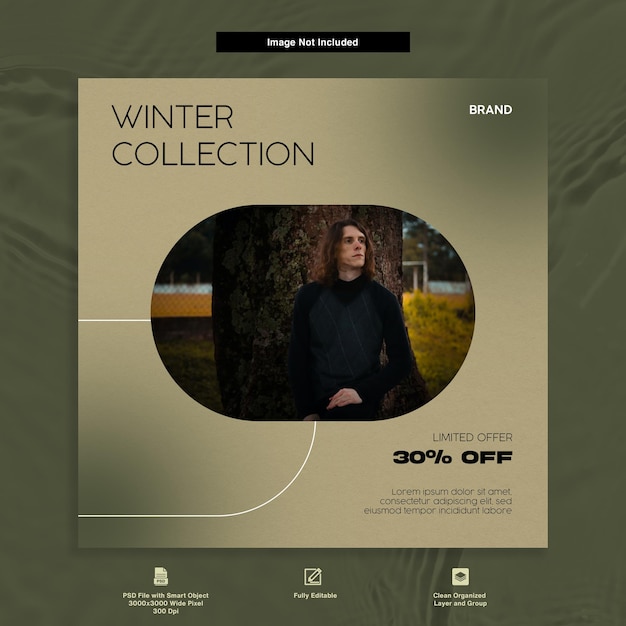 Collection D'hiver Fashion Sale And Discount Offre Des Thèmes élégants Instagram Post Template