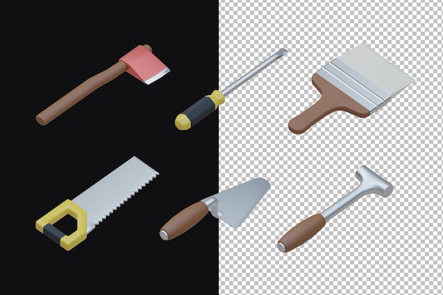 Collection d'icônes de construction 3D