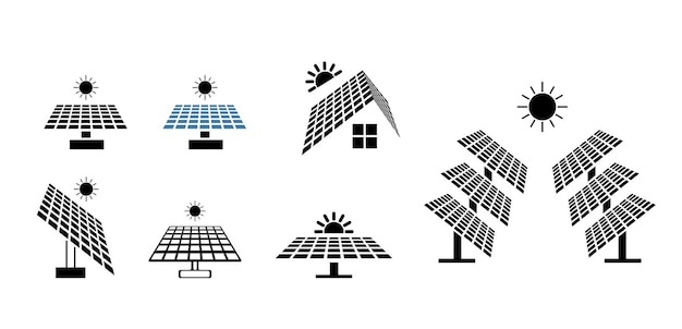 Collection d'icônes et d'illustrations de panneaux solaires