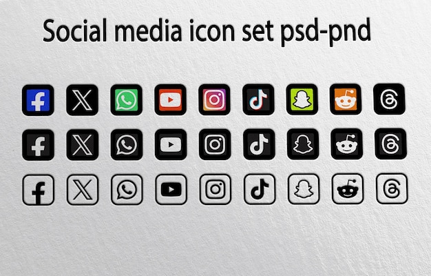 Une collection d'icônes de médias sociaux
