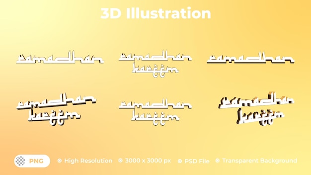 Collection d'illustrations d'icônes de Ramadan 3d