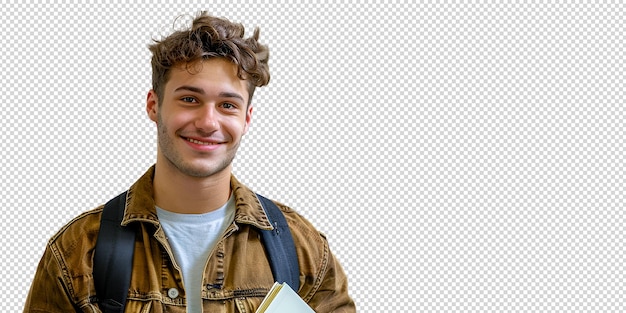 PSD collection d'un jeune homme debout avec les bras croisés face à la caméra isolé sur un dos transparent