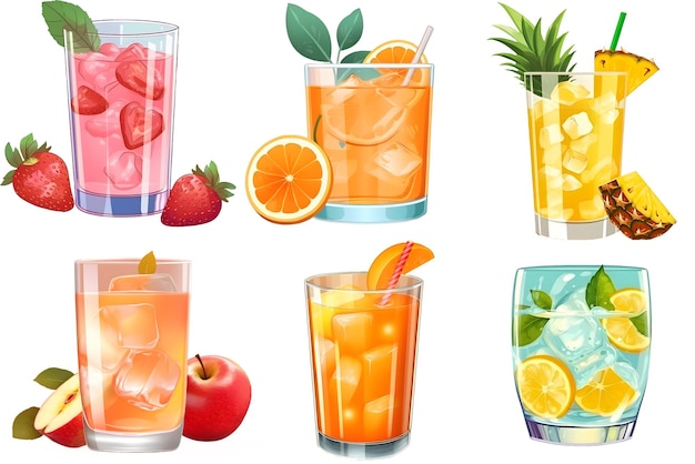 collection de jus de fruits illustration