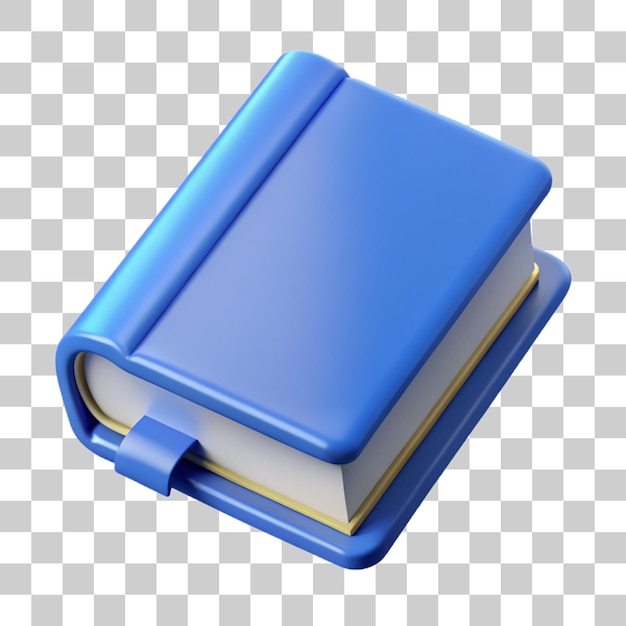 Collection de livres bleus de rendu 3D dans des fournitures de bureau isolées sur un fond transparent