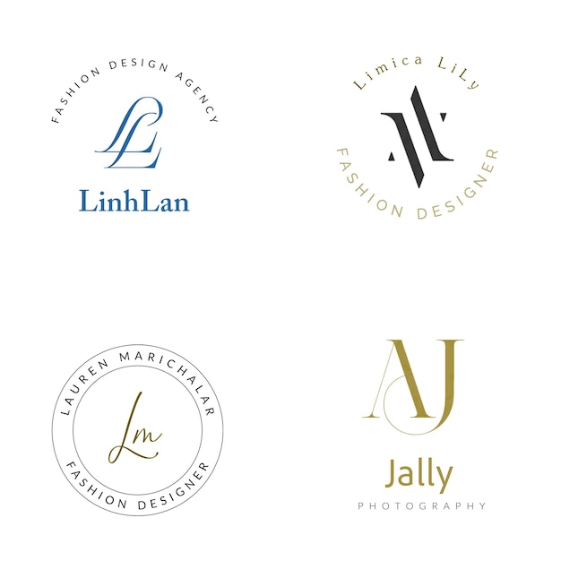 Collection de logos d'agences de mode et de designers
