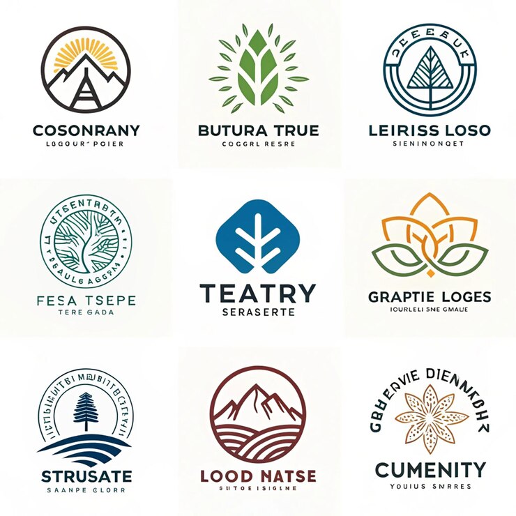 PSD une collection de logos comprenant une montagne une montagne une montagne et une montagne