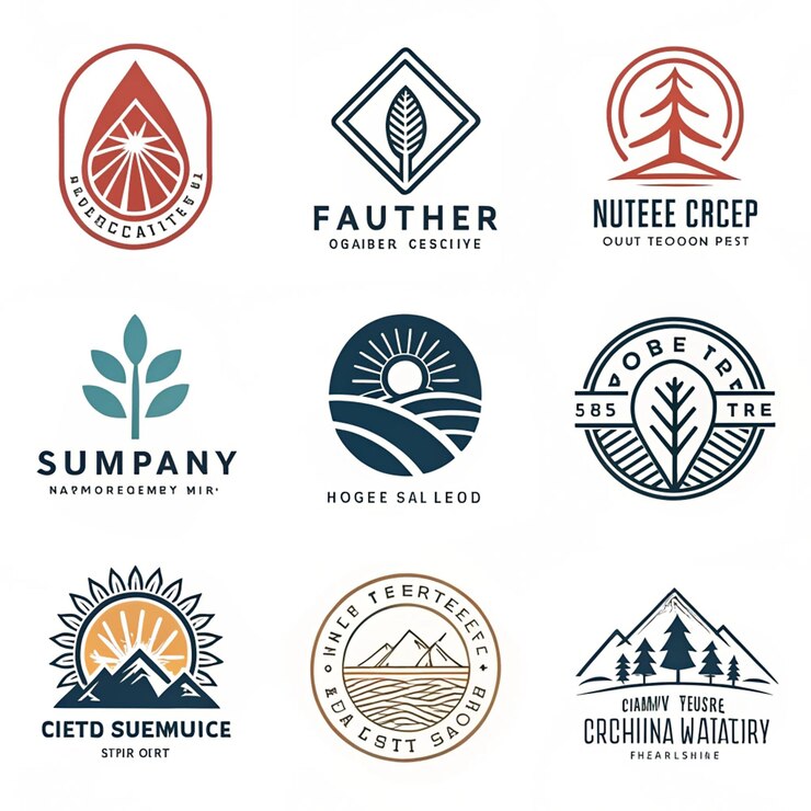 PSD une collection de logos pour un lodge de montagne