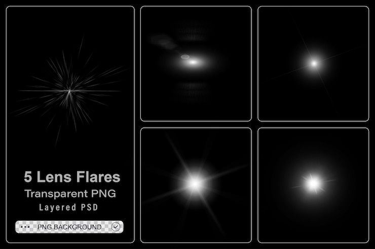PSD collection de lumières effet de couleur ensemble de lumière effet scintillant étoile brillante étoile scintillante sh