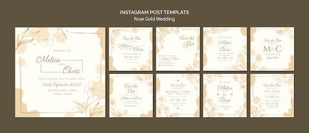 Collection de messages Instagram de mariage floral