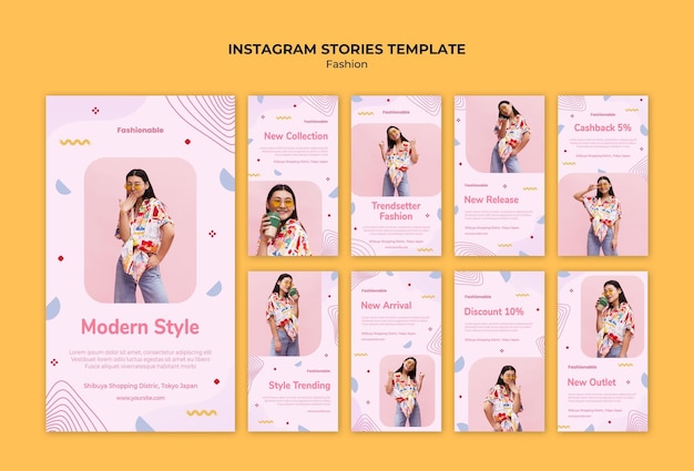 PSD collection de mode histoires instagram