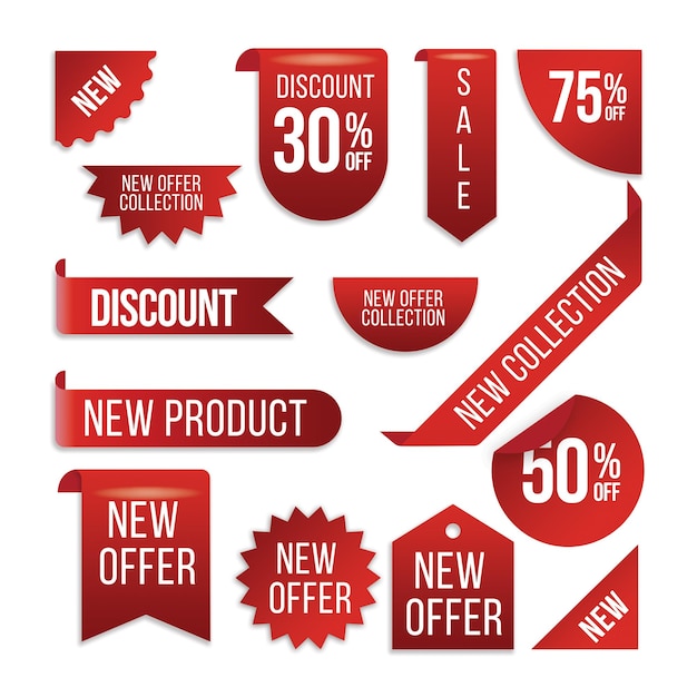 une collection de modèles de balises de vente