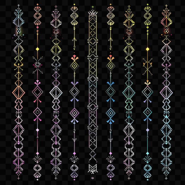 PSD une collection de motifs avec le mot j'aime sur un fond noir