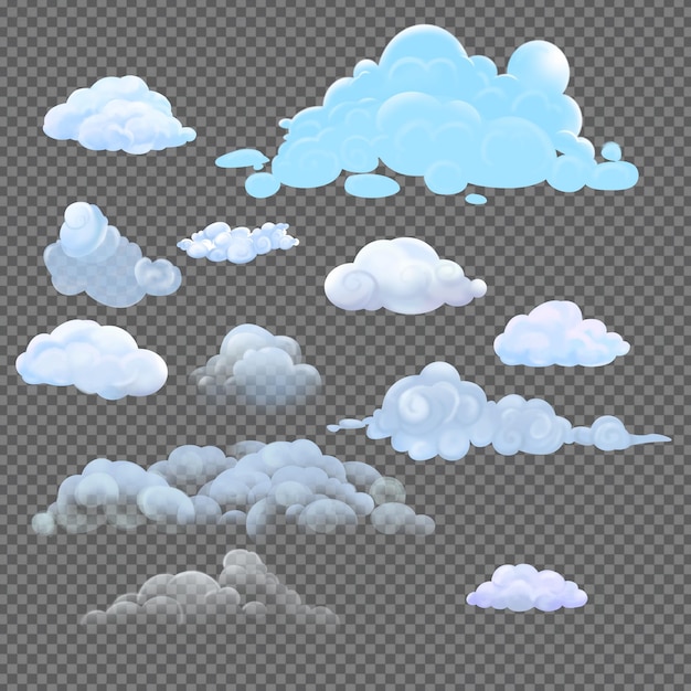 Collection de nuages peints à la main