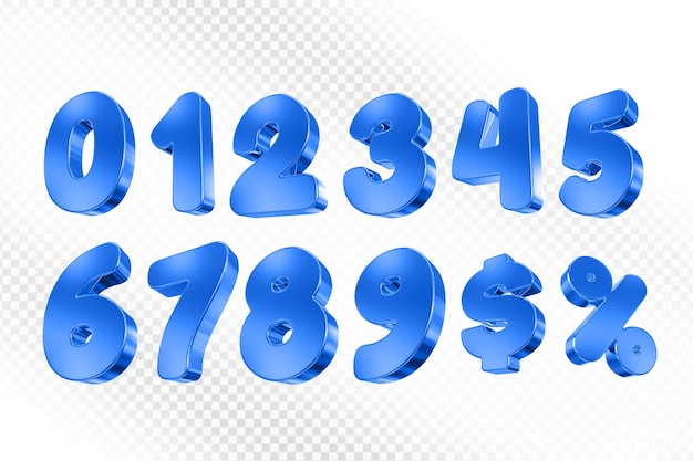 Collection de numéros bleus