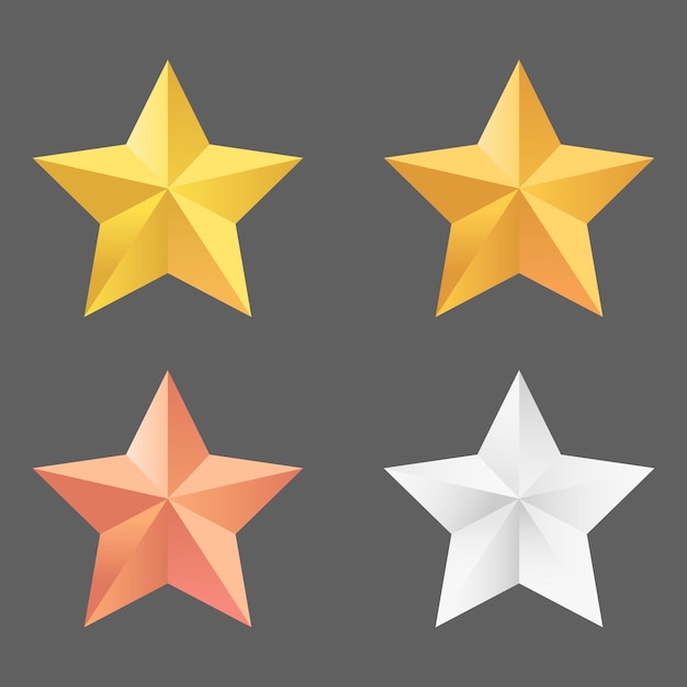 Collection of 3d star PSD illustration