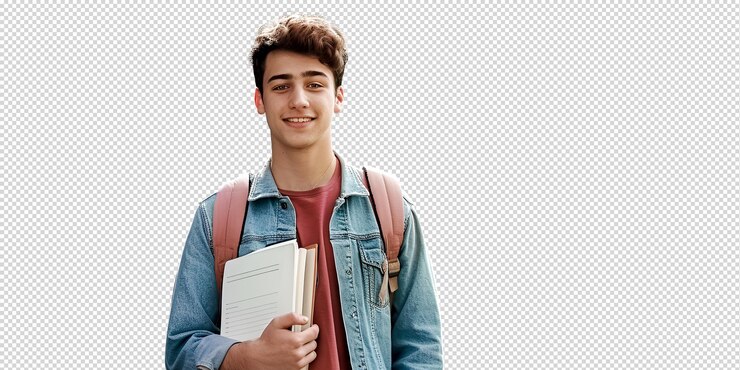Collection of a young man standing with arms crossed facing the camera isolated on a transparent bac