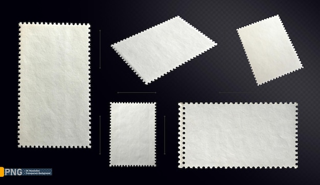 Collection of blank postage stamps
