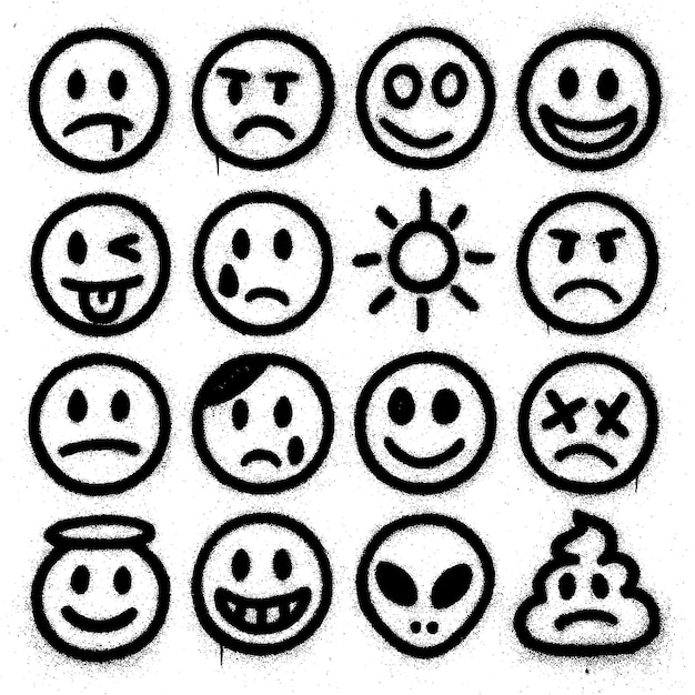 Collection of Graffiti Smiley Faces