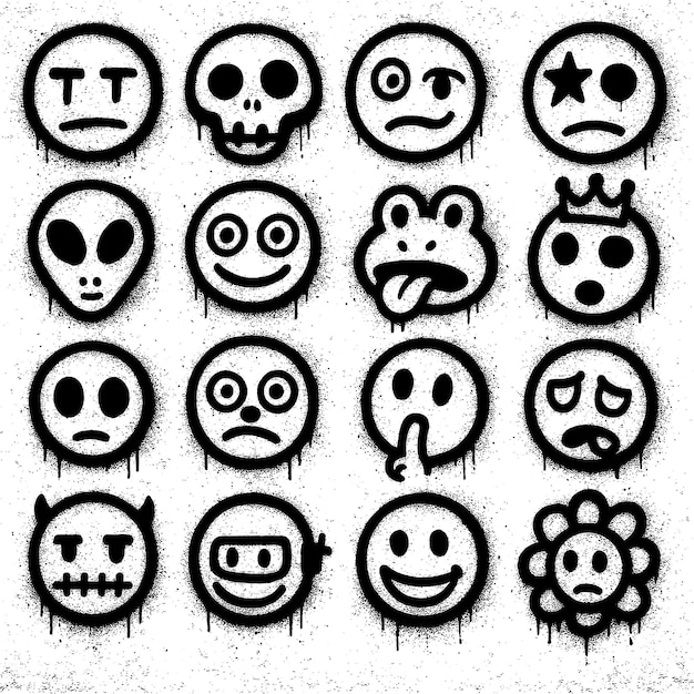 Collection of Graffiti Style Emoticons