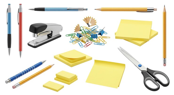 PSD collection of office and school supplies