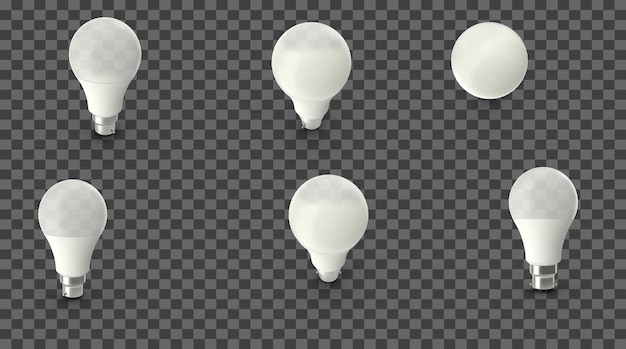 Collection of Realistic LED Light Bulbs