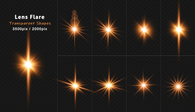 Collection Optical Flares ou Lens flares dorées
