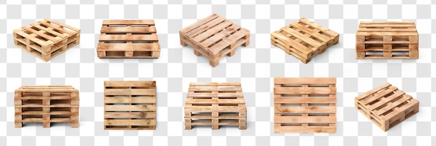 Collection De Palettes En Bois à L'arrière-plan De Transparence