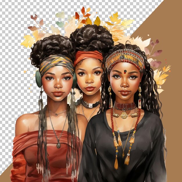 PSD collection png de femmes noires 39s